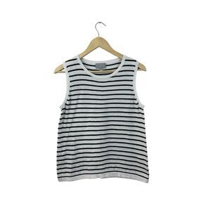Pure Collection 8 / 10 Cotton Cashmere Sleeveless Sweater Pullover Top Womens
